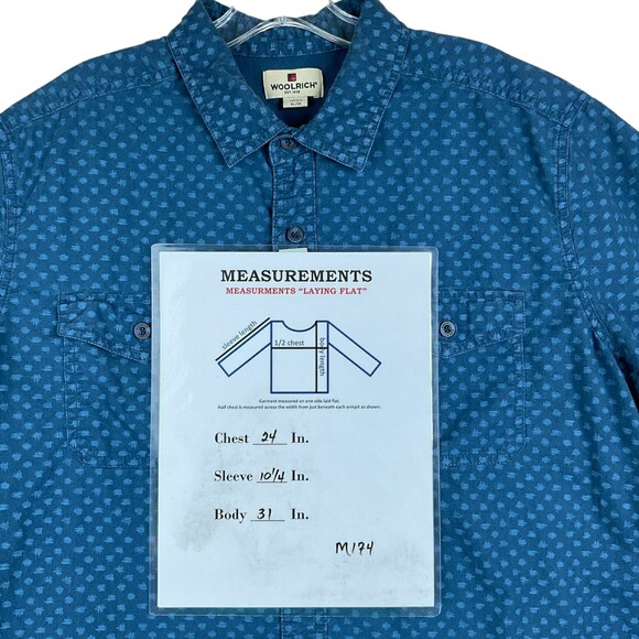Woolrich Men’s XL Short-Sleeve Cotton Shirt – Blue, Casual Outdoor Button-Up - Picture 8 of 8